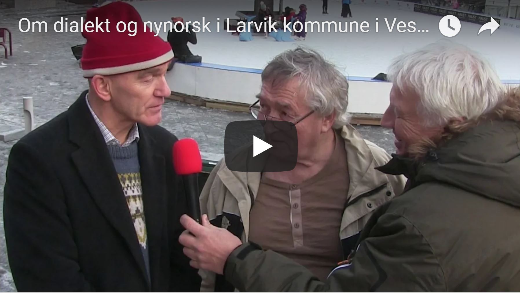 Olav Nordheim og Atle Krohn Johansen intervjues om dialketbruk og nynorsk dialekt av roy Myrland fra Langsveien.no på LArvik torg
