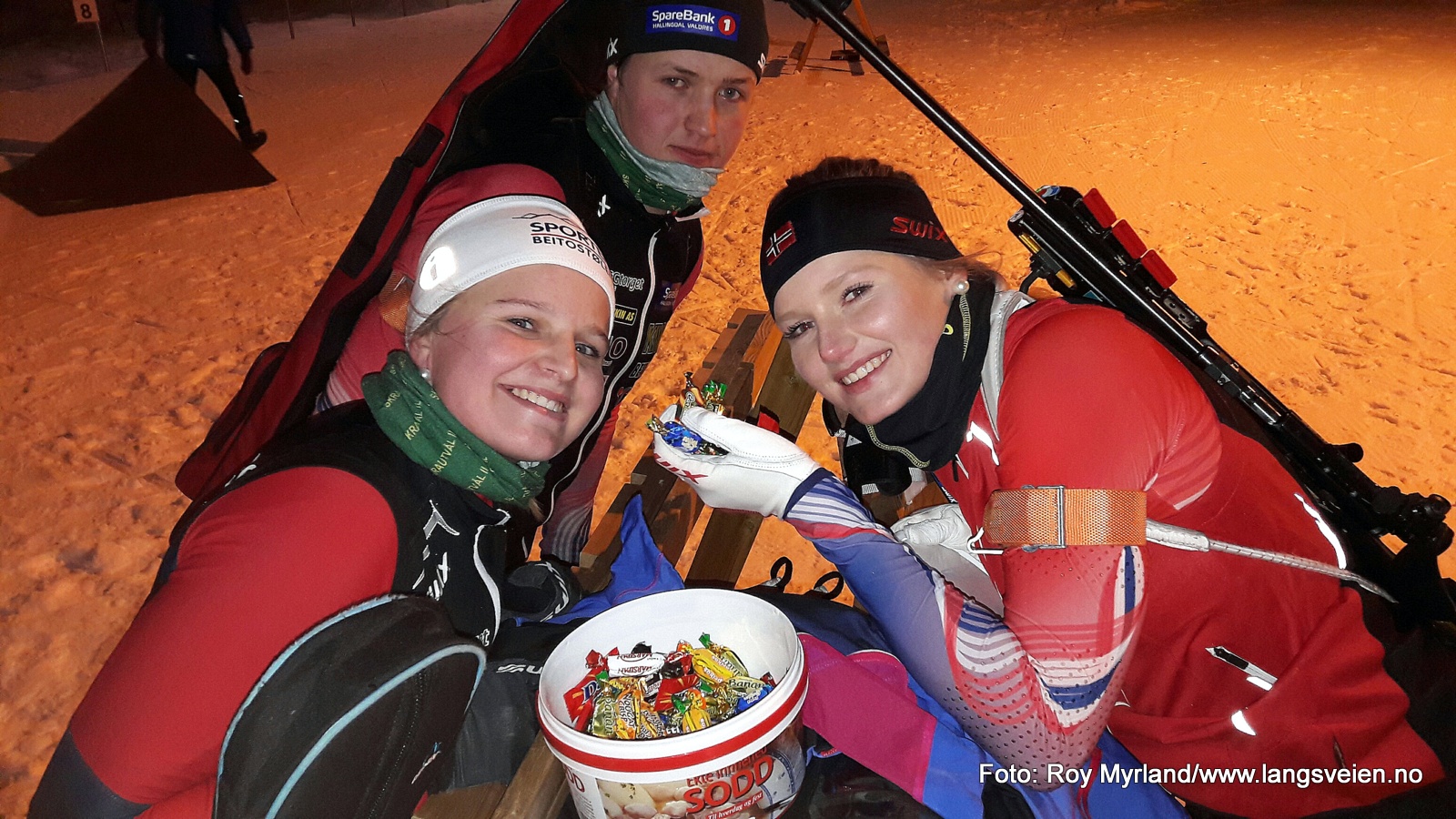 skiskyttertalenter Malin Tvenge, Vidar Brenna og Marit Øygard Skrautvål skisenter Skiskyttere skiskyting foto roy myrland