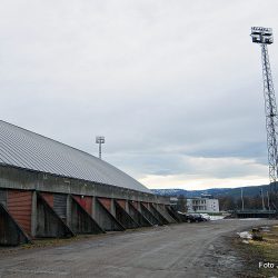 Her ved Drammenshallen ryddes det plass til ny firefeltsvei. Foto Jan Arne Dammen