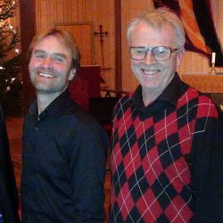 Svein Erik Sagbråten Nils Fystro, Harlad Grønvold og Eivind Dølerud. Valdresstrykerne Røyst Øystre Slidre sanglag klassisk julekonsert foto roy myrland