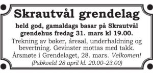 Skrautvål grendelag basar