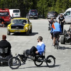 Mr. Mustang og Lille Gul fra filmen Børning 2 ankommer Mountain Rally Rullestol. Foto Jan Arne Dammen