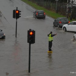 Fra et tidligere uvær som gikk over Østlandet. Bildet er fra Drammen Foto Jan Arne Dammen