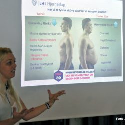 Spesialfysioterapeut Iselin Løvhøiden fra LHL Hjerneslag fortalte og motiverte om livet etter hjerneslaget. Foto Jan Arne Dammen