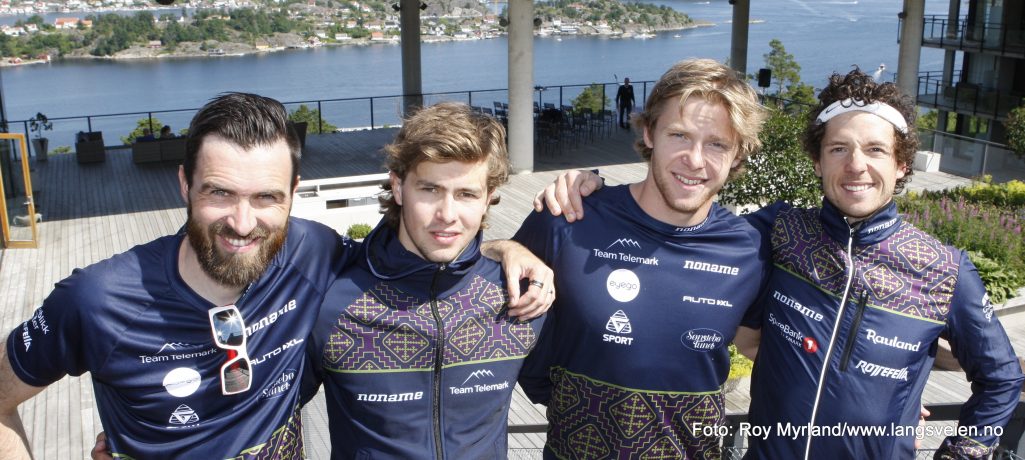 Telemark Ski Fra venstre: Hans Kristian Lahus (teamsjef), Sivert Knotten, Torgeir Lid Byggland, Ånund Lid Byggland. foto roy myrland