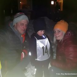 Familien Bakken i Skrautvål. Agnar Bakken, Magnus og Malene Enger i Valdres skisenter . Foto Roy Myrland