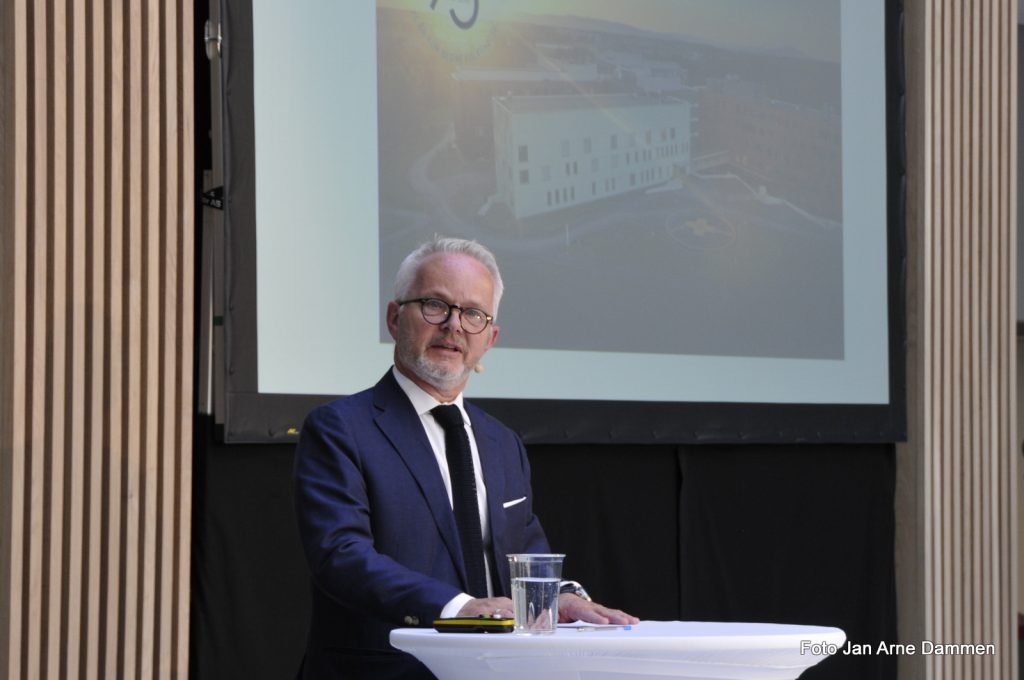 Gunnar Bøyum i Aspelin Ramm Eiendom AS roste samarbeidet med prosjektet LHL sykehuset Gardermoen. Foto Jan Arne Dammen
