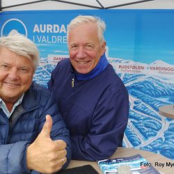 Stilhopperen Olav Hansson og Olav Melan, Fjellhytter på Aurdalsåsen ved Danebu Kongsgård i Valdres. Foto Roy Myrland