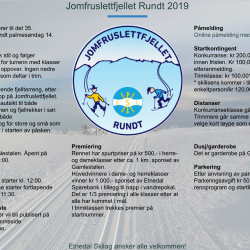 Husk påmelding til Jomfruslettefjellet Rundt t.o.m. 9.april