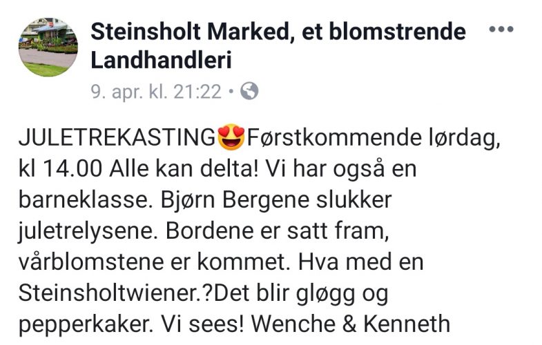 Endelig juletrekasting!