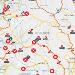 E 16 over Filefjell er en av fjellovergangene som er stengt nå.