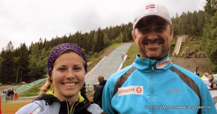 Anette Sagen og Clas Brede Bråten i Gjerpenkollen i Drammen i 2010.