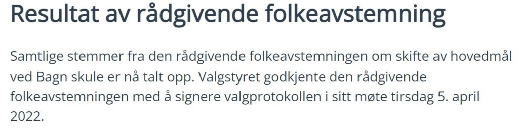 Her er resultatet etter den rådgivende folkeavstemningen i Sør-Aurdal.