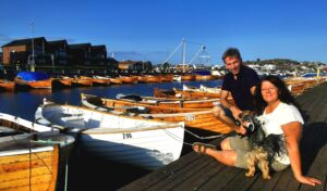 Anita Sørensen og Svein Bredesen Stavern Sjektekanalen sensommer Foto Rooy Myrland