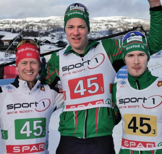 Rustad Il sitt stafettlag 2024. Bronsegutter fra venstre: Iver Tildheim Andersen, Tor Olav Nesheim Hægeland ogLars Sørensen. Foto: Roy Myrland/www.langsveien.no