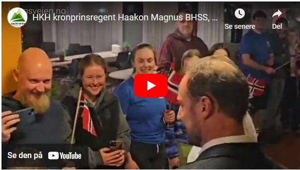 Videoen fra HKH kronprinsregent Haakon Magnus sin ankomst til det 60. Ridderrennet.