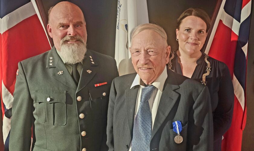8. mai. -Hedra for FN-teneste i Gaza – fekk medalje på frigjeringsdagen